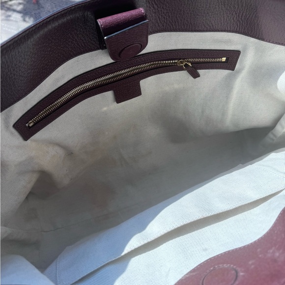 Gucci Monogram Medium Ophidia Shopping Tote Sahara Rubino Burgundy - Picture 3 of 8